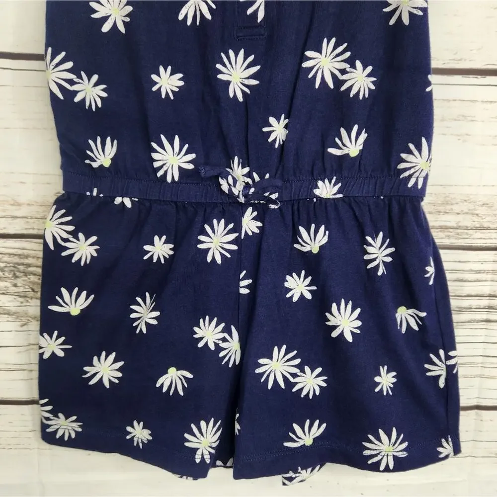 GAP Girl's Navy Blue Floral Romper Sleeveless Size S Summer Spring